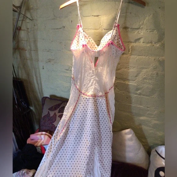 NEW! free People Rare Color Polka Dot Lace Just Dreamy maxi slip NEW! free People Rare Color Polka Dot Lace Just Dreamy maxi slip